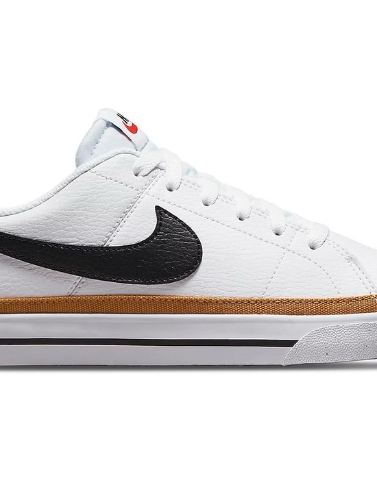 Nike Other - Nike court Legacy Men’s White Leather Sneakers with Black Swoosh and Gold Trim